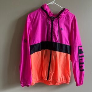 VS Pink Neon Orange/Pink Anorak/Windbreaker size XS-S. Rare hard to find